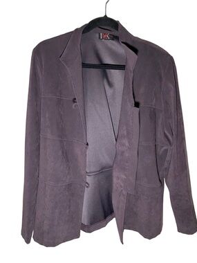 Vintage 1990s R&K Originals Plum Faux Suede Jacket Blazer L/XL